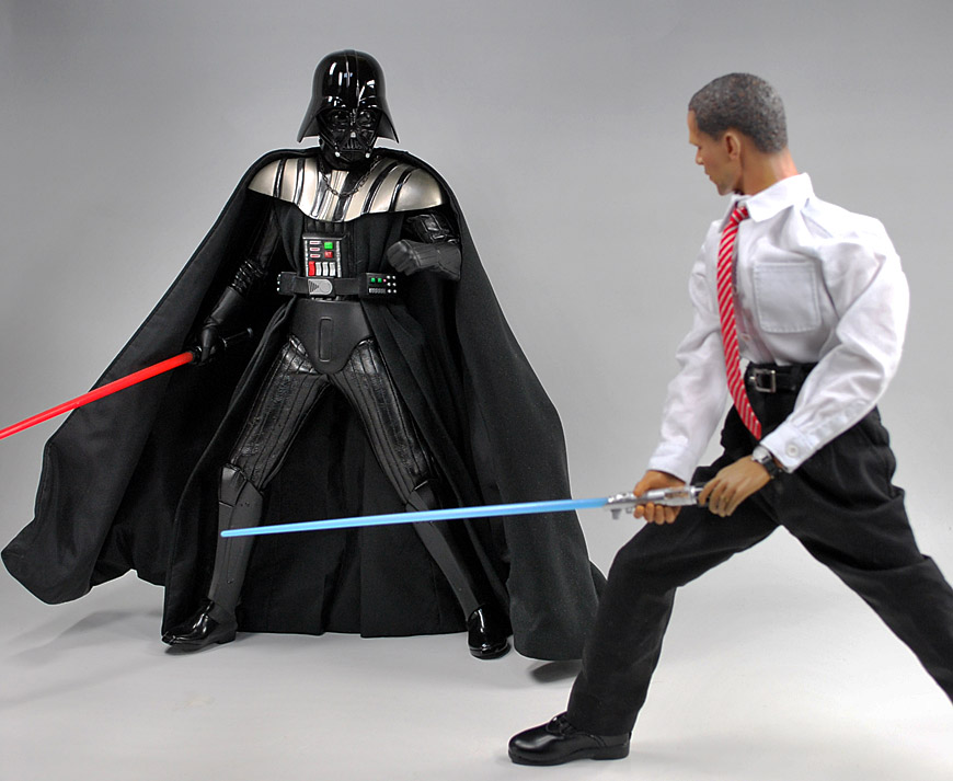 Obama Works Out With Light Sabers, Preparing for the Final Confrontation With Ultimate Evil! Obama Works Out With Light Sabers, Preparing for the Final Confrontation With Ultimate Evil!